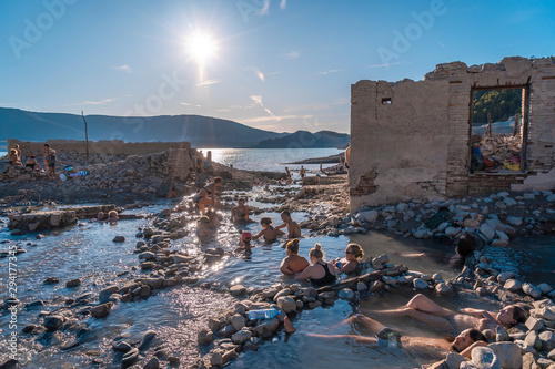 Fotografía Marsh of Yesa, Aragon / Spain »; September 29, 2019: Roman perma that appears wh
