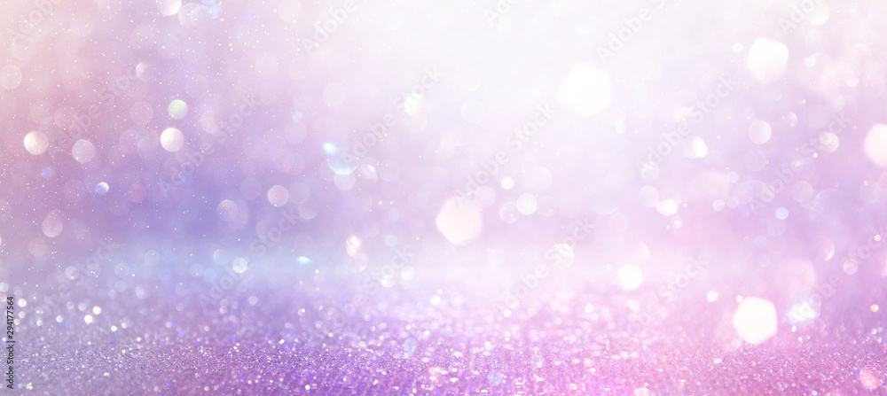 abstract glitter pink, purple and gold lights background. de-focused. banner - obrazy, fototapety, plakaty 