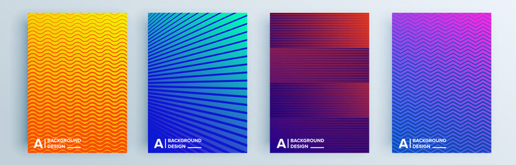 Modern abstract covers set, minimal covers design. Colorful geometric background, vector illustration.