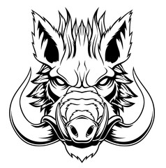 wild boar head mascot.