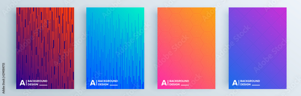 Modern abstract covers set, minimal covers design. Colorful geometric background, vector illustration. - obrazy, fototapety, plakaty 