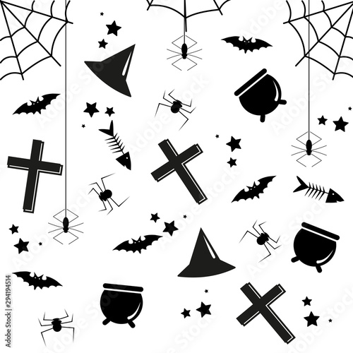 Set of halloween vector illustration. halloween symbol icons