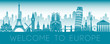 © Terd486 - Europe famous landmark blue green silhouette design
