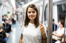 Woman Standing In Underground Car