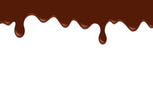 Paint Drips. Drops Flowing. Current Chocolate Or Brown Liquid.