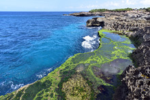 Devil's Tears In Nusa Lembongan Island, Incredible Cliffside Cove Where Large Waves Crash Against The Rocks And Explode Back Out Into The Ocean, Indonesia