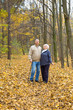 © AnastazjaSoroka - Happy elderly couple walking in an autumn park