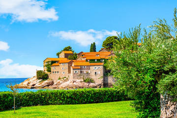 Sticker - View on Sveti Stefan