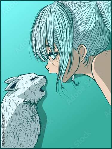 ice-cold-anime-girl-and-her-kitty-talking-to-each-other-manga-kid-and-her-pet-in-a-winter-frozen-image-low-temperature-and-friendship