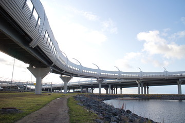 transport overpass on an autumn day