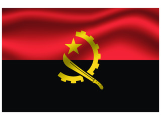 Angola national flag, isolated on background. original colors and proportion. Vector illustration symbol and element, for travel and business from countries set