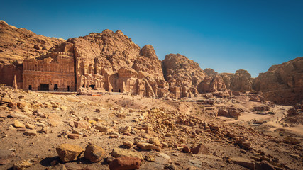 Wall Mural - Scenic view of the Royal Tombs, Petra, Jordan