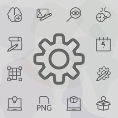 Poster - gear icon. universal set of mix for website design and development, app development