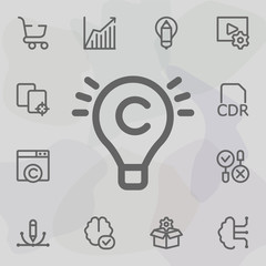 Poster - Creative lamp icon. Universal set of mix for website design and development, app development