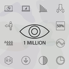 Poster - views icon. Universal set of online and web for website design and development, app development
