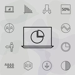 Poster - Laptop Statistics icon. Universal set of online and web for website design and development, app development