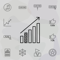 Poster - statistics up arrow icon. Universal set of online and web for website design and development, app development