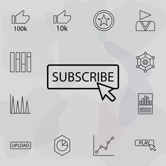 Fototapete - cursor subscribe icon. universal set of online and web for website design and development, app devel