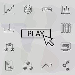 Fototapete - cursor play icon. universal set of online and web for website design and development, app developmen