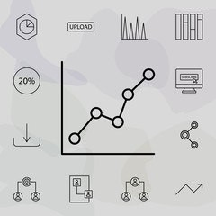 Poster - line statistics icon. Universal set of online and web for website design and development, app development