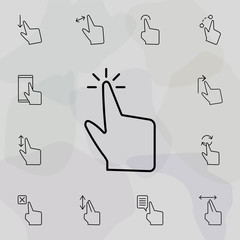 Sticker - Hands, gestures, finger icon. Universal set of touch gesture for website design and development, app development