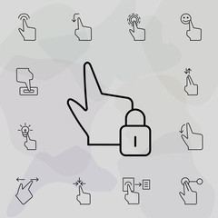 Poster - Lock, touch, gesture, security icon. Universal set of touch gesture for website design and development, app development
