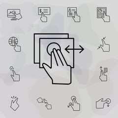 Poster - Slide, document, touch, finger icon. Universal set of touch gesture for website design and development, app development