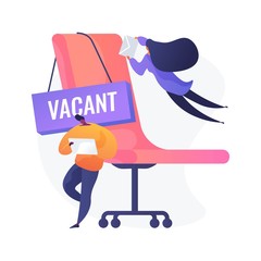 Poster - people applying for vacant job. business competition, available vacancy advertisement, position appl
