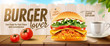 Fried chicken burger banner ads