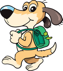  A dog wearing a backpack 