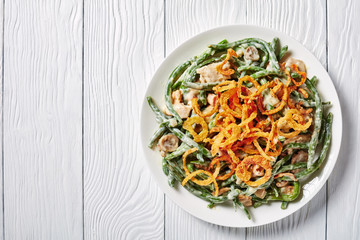 Poster - Green Bean Casserole on a white plate