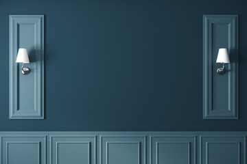 Poster - Empty blue classic wall