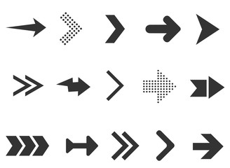 Poster - Black arrows collection isolated on white background. Collection for web design, interface, UI and more. Vector illustration