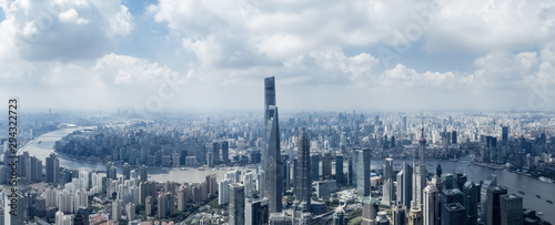 Fotomural aerial view of shanghai cityscape