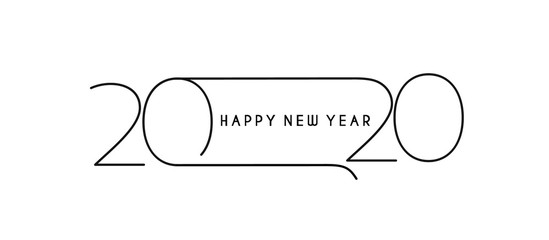 Happy New Year 2020 Text Typography Design Patter, Vector illustration.