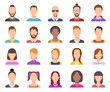 Flat avatars. Male and female heads, business persons portraits. Users cartoon faces vector set. Illustration profile person avatar, anonymous woman and man portrait