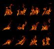 fire flames in black background