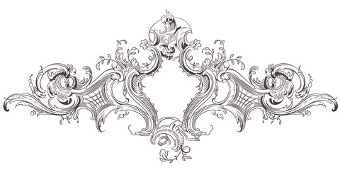 Luxury vector frame with border in rococo style