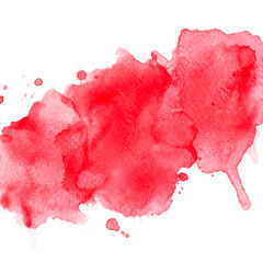 splash red watercolor on paper background.