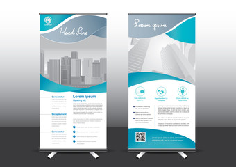 Wall Mural - RollUp template vector illustration, Designed for style applied to the expo. Publicity banners, business model vertical.