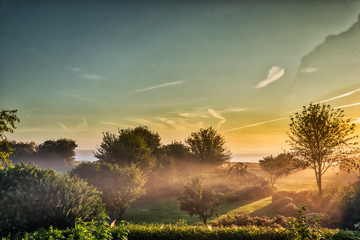 Sticker - Misty moisty morning at Gendarmstien in Vemmingbund, Denmark