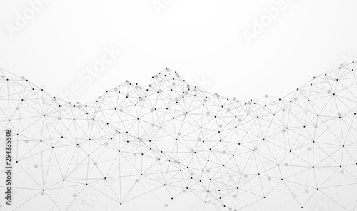 Abstract plexus technology futuristic particle network. mountain shape design...