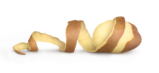 Wall Mural - potatoes peels 7 on white background