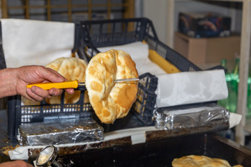 The fried dumpling festival in Castello di Serravalle bologna italy