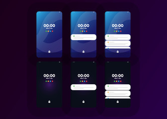 Wall Mural - Notification Alerts on Smartphone Home Screen Phone User Interface User Experience UI Template Vector Illustration