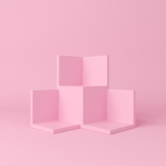 Fototapete - Abstract mock up scene pastel color. geometry shape podium background for product. 3d rendering