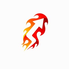 Poster - arrow logo accompanied fire silhouette