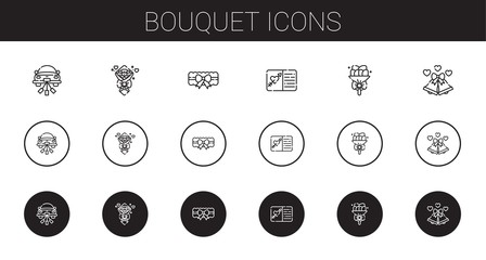 Sticker - bouquet icons set