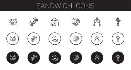 Canvas Print - sandwich icons set