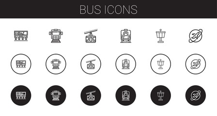 Wall Mural - bus icons set